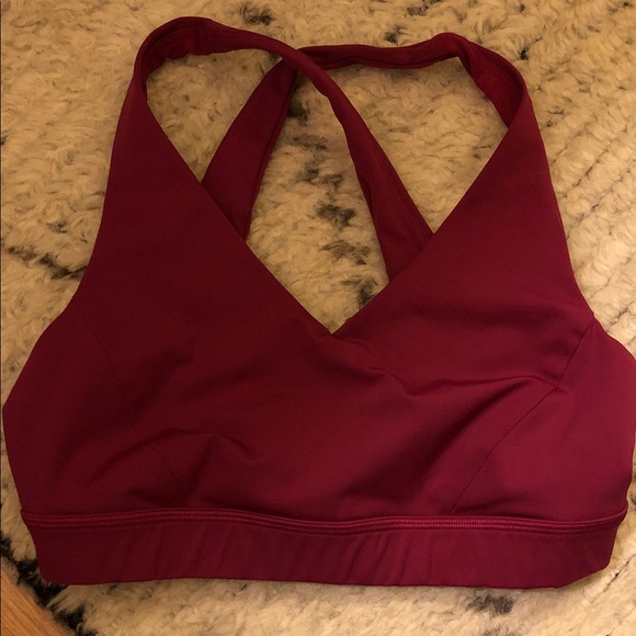 lululemon athletica Women's maroon Sports Bra swim or workout no pads size 8 - Picture 3 of 4